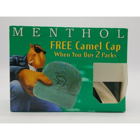 Camel Menthol Cigarette Green Hat Promotional Adjustable 90's Still in Promo Box - Picture 5 of 6